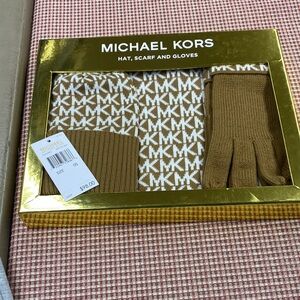 Michael Kors Gold and Brown Accessory Set